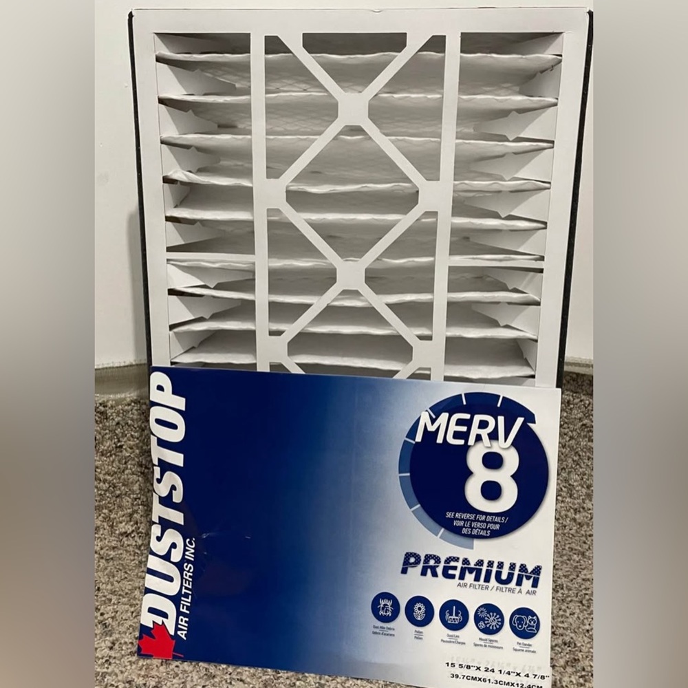 Filter Duststop Furamce Air Filter 16x25x5 Merv 8